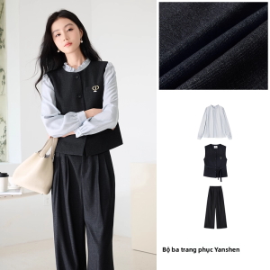 XIANGYING | Bộ Đồ Nữ Công Sở Dài Tay Áo Vest Quần Thu