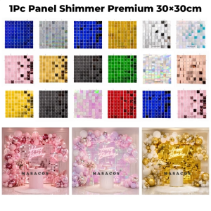 1Pc 30cm x 30cm Shimmer Wall Backdrop Sequin Panel Background Latar Belakang Majlis