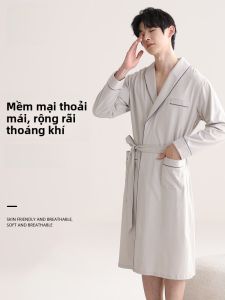 MiiOW | Pure Cotton Catman Nam Quần áo ngủ mùa hè mỏng rộng rãi cỡ lớn Quần áo mặc nhà MiiOW Phong cách đơn giản Dài đến giữa bắp chân