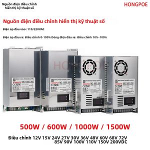 Nguồn Điện Chuyển Mạch SMPS Công Suất Cao 0-200VDC 0-100% Màn Hình Kỹ Thuật Số Có Thể Điều Chỉnh 500W-1500W Cho Đèn LED CCTV TV Dải Đèn LED Máy In 3D