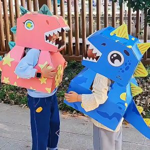 Kostum Karton DIY: Kostum Pesta Anak, Hewan & Dinosaurus