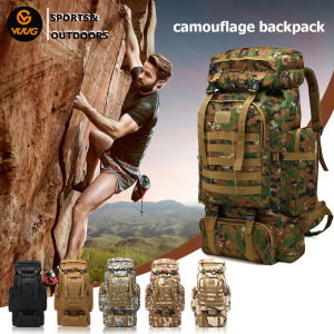 VUUG 80L Outdoor Backpack Water Resistant Travel Bag with Large Capacity for Hunting Shooting Camping Hiking Traveling