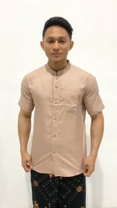 Baju Koko Pria Dewasa Lengan Pendek Embos Terbaru
