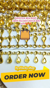 Variasi Renteng Aplikasi Jahit Bentuk Tetes Per 50 Cm Dua Warna