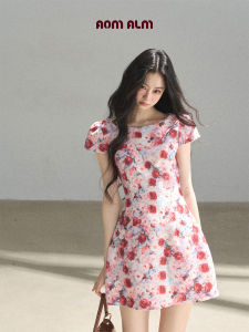 SHAOYEYAN | Đầm A-line Mùa Hè Pháp Xinh Xắn Của Semi Rose Ngắn