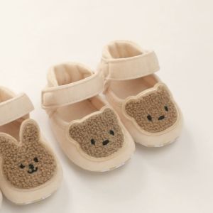 Fashion Baby Girls Boys Cute Soft Cartoon Non-slip Cotton Toddler Princess Shoes Animal Pattern First Walker Shoes for Newborns