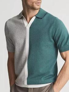 Áo Thun Polo Dệt Kim Cổ Bẻ Mùa Hè Cho Nam Áo Thun Tay Ngắn Thường Ngày Cỡ Lớn Áo Thun Cổ Polo Màu Tương Phản Áo Thun Nam