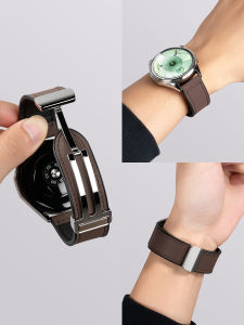 YOURSTAR | Leather Magnetic Buckle Watch Strap with Crazy Horse Texture