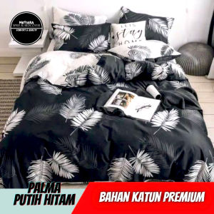 Mutiara Bedcover Set Bahan Katun Lokal Premium Motif PALMA Badcover Set Homemade Adem Aestetic Promo Bed Cover Murah