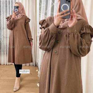 Eurigo - Varsa Tunik Wanita Panjang Fashion Muslim Rajut Tangan Balon / 531-7178