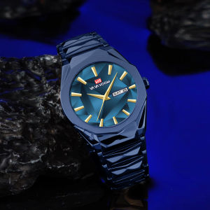 2025 นาฬิกาผู้ชายใหม่หรูหรา Original สีสันเพชร Rivet สแตนเลสคู่ปฏิทินควอตซ์ Leisure ธุรกิจนาฬิกา