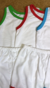 Sando and diaper cut shorts for baby boy 0-24 mos | Plain Colored Cotton fabric
