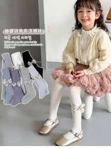 New Cartoon Thin Girls Baby Trousers Pants Long Sleeve Outerwear Korean Style Childrens Fashion Pure Color Kids Pants