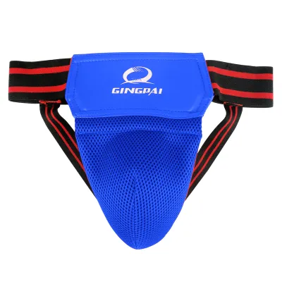 GINGPAI | สีแดงสีดําผู้ใหญ่ชาย MMA Jockstrap มวย Sanda Groin Guards Taekwondo การฝึกอบรม Crotch Protector Kick Boxing Protection Guard