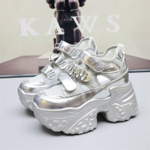 Womens Summer Breathable Hollow out Casual Dad Shoes 14cm Heightening Sandals Sporty Low Top Sneakers Comfortable Mesh Inner