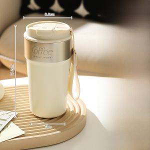 Portability Insulated Coffee Cup Drinking Water Cup Womens Ice American High Aesthetic Straw Follow-Up Cup Birthday Gift