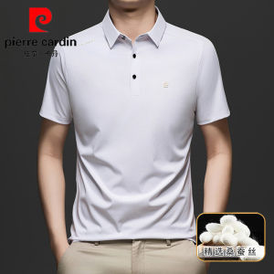 Áo Thun Polo Pierre Cardin Nam Tay Ngắn Mùa Hè 2025 Sợi Lụa Tuyết Thời Trang Công Sở Thường Ngày Cổ Polo Tay Lửng