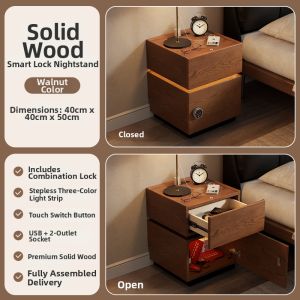 DONGMU | Safe Integrated Nightstand Storage Cabinet