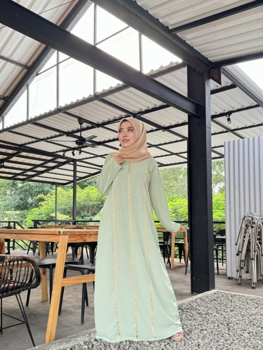 Gamis Abaya Turkish Dubai Arab Crincle Airflow Triniti Simpel