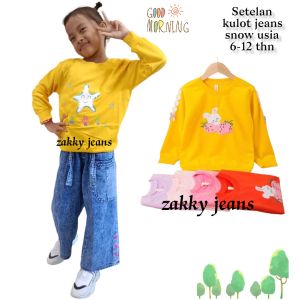 setelan anak perempuan / setelan kaos anak lengan panjang / kaos sweater import dan celana jeans
