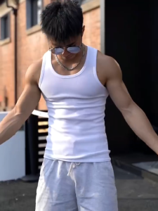 MenS Cotton Plain Sando Body Fit Vest Tanks Top Plain Muscle Basic Wear [Spot]