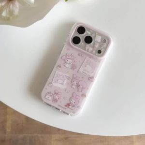 Sanrio | Korean INS Cute Polaroid Melody Phone Case For iphone 17 16 15 Pro Max 17 Pro Double-Layer Shockproof Camera Protective Cover