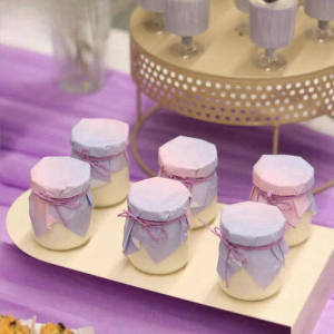 Gradual Pink Waterproof Jelly Cup Sealing Paper Soft Drink Bottle Decorative Rope Fastening Tie Festival Gift Packaging Paper