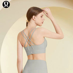 Lulu Sports Bra Womens Yoga Fitness Running Vest Sensation Shock Absorption Cross Back High Support Breathable Quick Dry