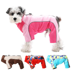 Dog Jumpsuit Winter Warm Pet Dog Jacket Coat For Small Medium Dogs Cats Windproof Puppy Clothing With D-ring Schnauzer Clothing