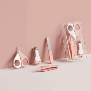 New 4pcs Baby Healthcare Kits Baby Nail Care Set Infant Finger Trimmer Scissors Nail Clippers Storage Box For Travel