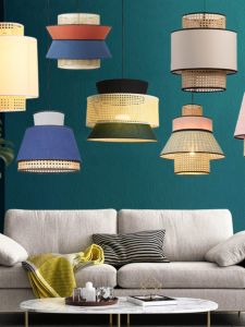 SANGEJIANGREN | Vintage Rattan Bedroom Dining Light