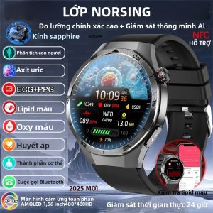 Đồng Hồ Thông Minh ECG+PPG 2025 Thiết Bị Theo Dõi Sức Khỏe Và Thể Thao Mới Dành Cho Nam & Nữ Đo Huyết Áp Lipid Axit Uric Gọi Bluetooth HD Đồng Hồ Thể Dục