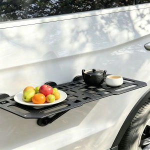 Multifunctional Magnetic Car Side Foldable Table Metal Tray For SUV Camping Picnic Road Trip Vehicle‑Mounted Accessory