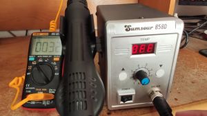 PROMO SUMSOUR 858D: Blower Uap Service HP TV Digital Lengkap Mini Murah Soldering 700W LCD - Silver