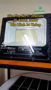 Đèn Pha Năng Lượng Mặt Trời Jindian JD-8300L Công Suất 300W - Khung Nhôm Mặt Kính Cường Lực - Chip LED SMD 5730 - Bảo Hành 24 Tháng