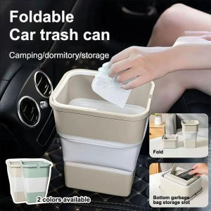 YESPERY Folding Mini Trash Can for Car Travel Camping Storage Multi-function Portable Rubbish Basket with Garbage Bag Holder