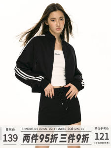 Short Zipper round Neck Sweatshirt Vintage Striped Outerwear for Women Casual Comfortable Loose Fit Autumn Outerwear