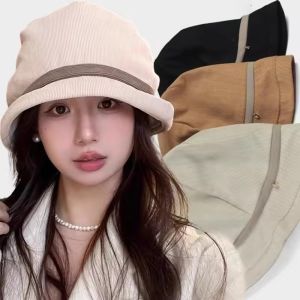Korean Corduroy Bucket Hats Trendy Warm Fisherman Hat Fashion Autumn Winter Thick Cap Women Headwear Accessories