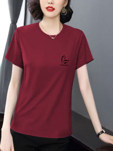 Áo Thun Nữ Tay Ngắn Cổ Tròn Mỏng Mùa Hè 2025 Dáng Rộng Thoải Mái Thoáng Khí Thấm Hút Mồ Hôi in Họa Tiết Mùa Hè