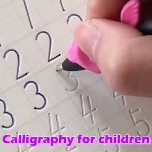 Children Reusable Learning Writing Book Set Educational Magic Fun Early Learning Chinese English Numbers Calligraphy Book Cute Puzzle Kids Book