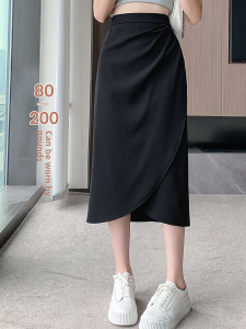 plus Size Suit Style High Waist A-Line Mini Skirt for Women Black Spring Summer New Arrival Conceals Belly Office Commute Korean Style