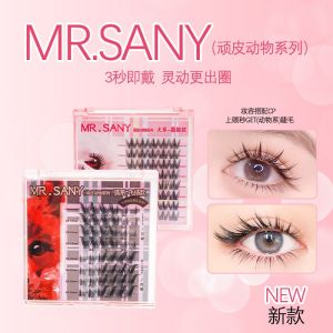 Natural Looking Rabbit Noise Segmented Self Adhesive Flying Style Fake Eyelashes Fine Black Stem Single Box Normal Size Long Lasting