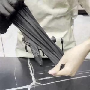 10–400 Pieces of Black/Blue Disposable Synthetic Nitrile Gloves Suitable for Kitchen Baking Tattooing and Home Cleaning