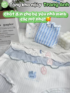 Combo 10 Quần Chip Cho Bé Gái Cotton Thỏ Cài Nơ Xanh Dễ Thương Mềm Mại Thoáng Khí Cao Cấp Quần Cute CTB02