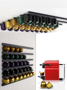Nespresso Coffee Capsule Organizer Magnetic Wall Mounted No Drilling Required Dual Use with Sticky Back for Easy Storage