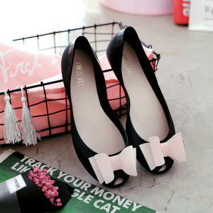 Giày Đế Bằng Nhựa Mùa Hè Jelly Giày Nữ Dép Xăng Đan Xuyên Thấu Chống Trơn Trượt Giày Nữ Pha Lê Bãi Biển Giày Đi Mưa Dễ Thương Phong Cách