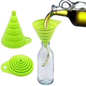 1/2/4pc Silicone Collapsible Foldable Funnel Household Kitchen Gadgets Portable Multifunctional Wine Oil Funnel Kitchen Supplies