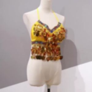 Belly Dance Costume Strap Sequin Bra Indian Dance Costume Stage Performance Costume Tassel Tube Top Performance Costume Dancewear
