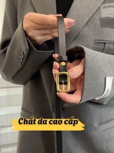 Thắt lưng nữ bản nhỏ mặt vuông vàng đồng bản 1.3cm (hỗ trợ bấm cắt dây nịt) TLD435 - Thắt Lưng Giá Tốt