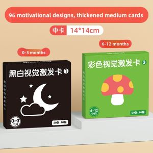 STARRY ARK | Visual Training Flashcards for Babies 0-3 Months Red Black White